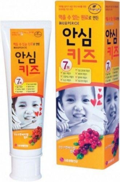 

Детская безопасная зубная паста без фтора LG Safe kids Клюква, 80 гр