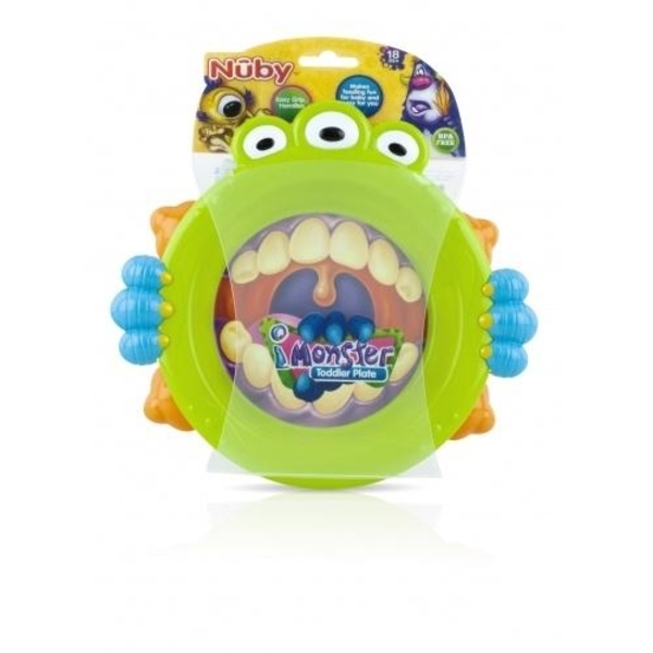 Тарілочка з нековзким дном Nuby Монстрикі (22020) - Pampik