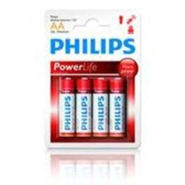 Батарейка пальчиковая Philips Powerlife АА (1,5V), 4 шт. - Pampik