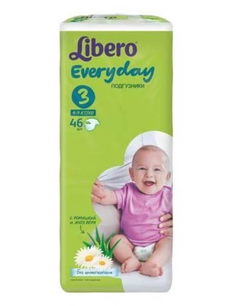 

Подгузники Libero Everyday 3 (4-9 кг), 46 шт