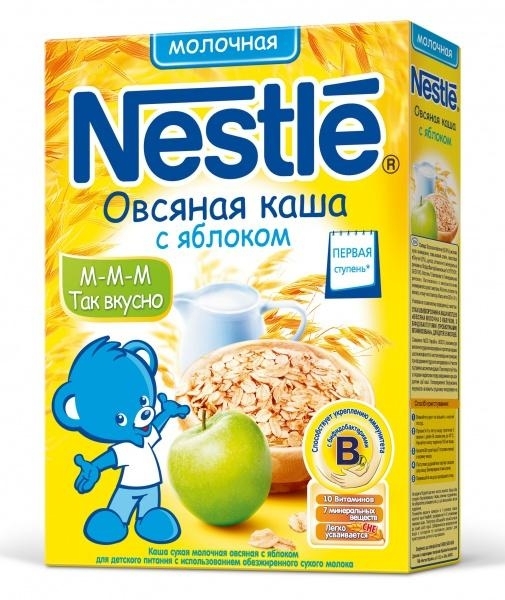 Молочна каша Nestle Вівсяна з яблуком, 250 г - Pampik