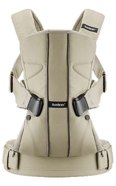 Рюкзак-кенгуру Babybjorn Baby Carrier One Cotton, бежевый - Pampik