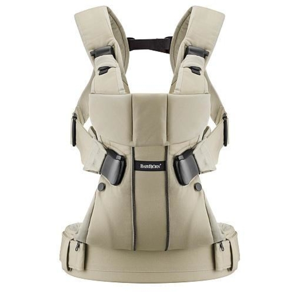 Рюкзак-кенгуру Babybjorn Baby Carrier One Cotton, бежевый - Pampik - 2