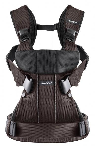 Рюкзак-кенгуру Babybjorn Baby Carrier One Mesh, чорно-коричневий - Pampik