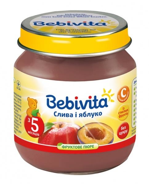Пюре Bebivita Яблуко і зливу, 100 г - Pampik