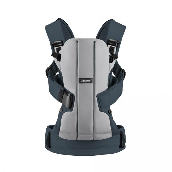 Рюкзак-кенгуру Babybjorn Baby Carrier WE Cotton Mix, сірий (92050) - Pampik - 2