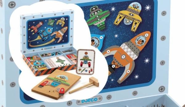 Дерев'яна гра-аплікація з молоточком Djeco Космодром - Pampik - 3