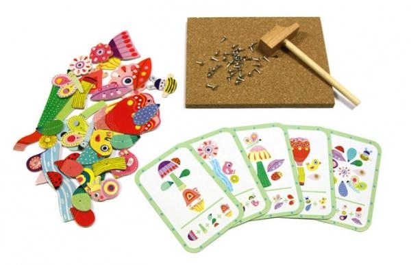 Дерев'яна гра-аплікація з молоточком Djeco Сад квітів - Pampik - 2