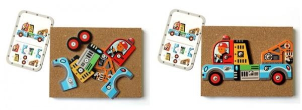 Дерев'яна гра-аплікація з молоточком Djeco Транспорт - Pampik - 7