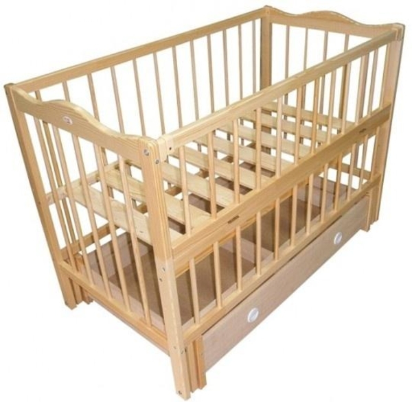 Кроватка детская Pulsante-1 с ящиком, бук (9604) - Pampik