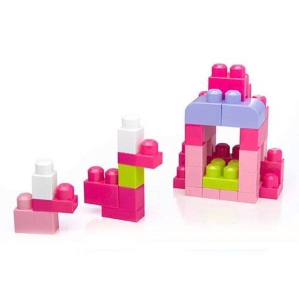 

Конструктор Mega Bloks First Builders Розовый в сумке, 80 деталей