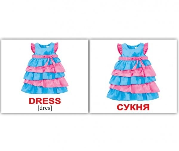 Мини-карточки Домана Вундеркинд с пеленок Одеждаг/Clothes, укр.-англ. язык, 40 шт. (2100064096686) - Pampik - 3