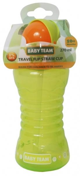Поїльник для подорожей з трубочкою Baby Team, 270 мл, зелений (5005) - Pampik - 3