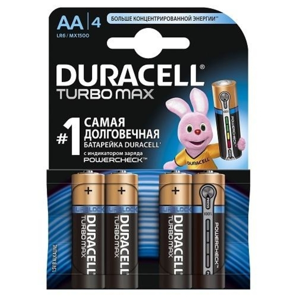 Батарейки Duracell TurboMax AA 1.5 V LR6, 4 шт. (81480368) - Pampik
