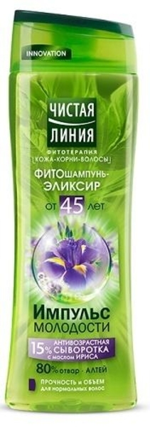 Фитошампунь-эликсир Чистая Линия Импульс молодости Прочность и объем 45+, 250 мл - Pampik