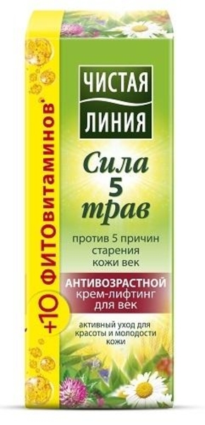 Крем-ліфтинг для повік Чиста Лінія Антивіковий Сила 5 трав, 25 мл - Pampik