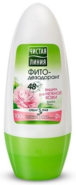 Дезодорант-антиперспирант Чистая Линия Защита для нежной кожи, 50 мл - Pampik