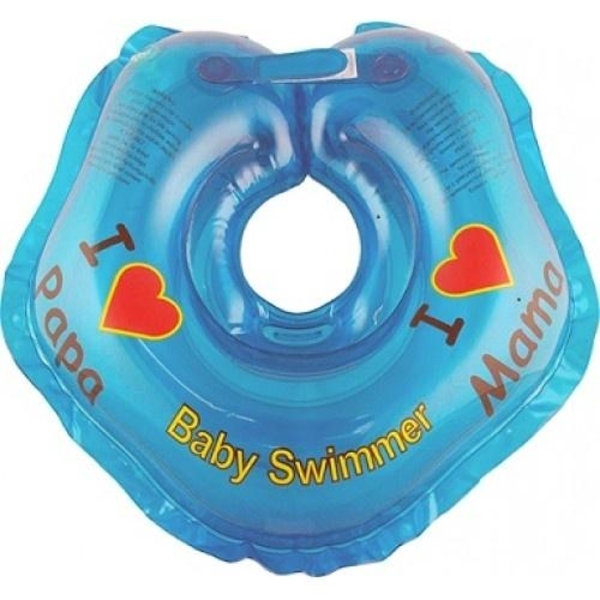 

Круг для купания малышей BabySwimmer Я Люблю, 0-24 мес., синий (КР101037