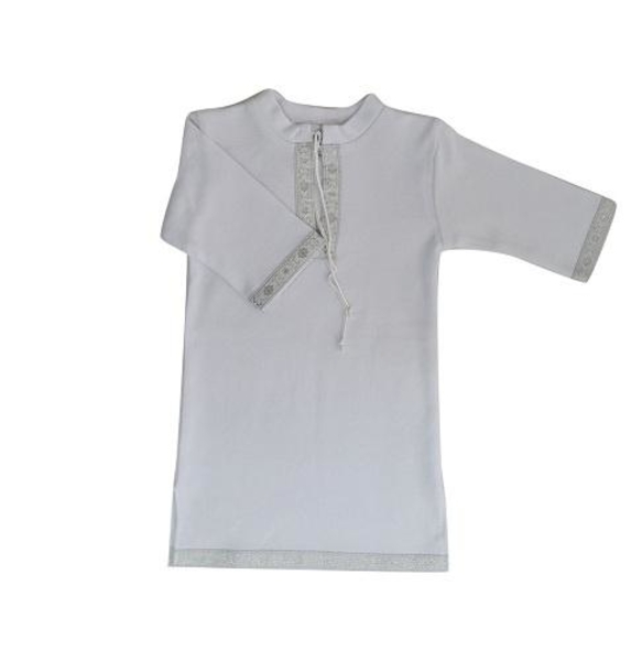 Хрестильна сорочка для хлопчика BetiS Крістіан-2, інтерлок, р.74, білий (27070907) - Pampik