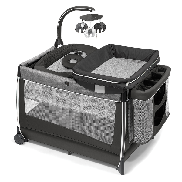 Кроватка-манеж Chicco Lullaby Dream с подвесной игрушкой, черный (79113.51) - Pampik - 2