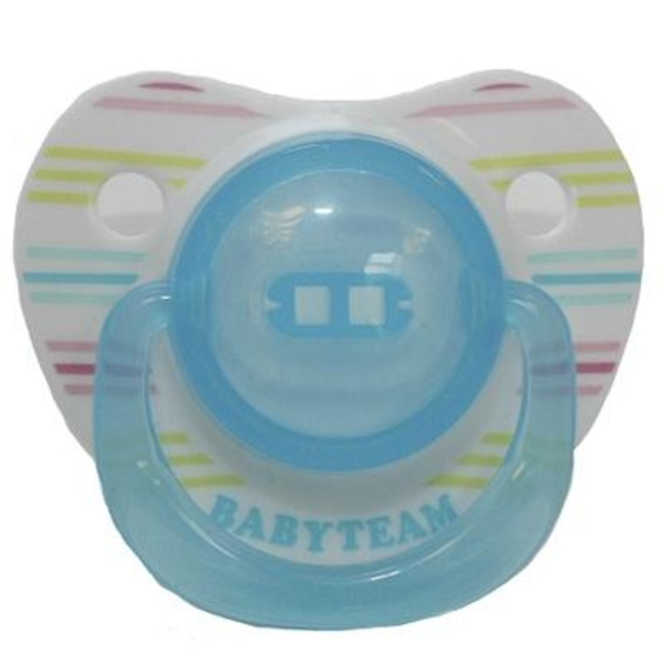 Пустушка силіконова ортодонтична Baby Team, 0+, блакитний (3001) - Pampik