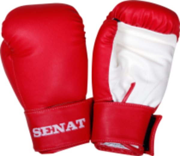 Рукавички боксерські Senat, 6 унцій, штучна шкіра, червоний - Pampik