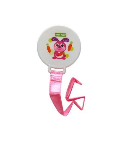 Цепочка для пустышки Baby Team Джунгли, розовый (3331) - Pampik