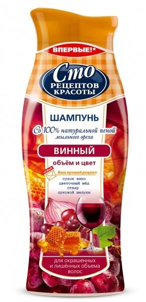 Шампунь Сто Рецептів Краси Об'єм і колір, 380 мл - Pampik