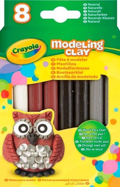 Незасихаючий пластилін Crayola Природні кольори, 8 шт. (57-0314) - Pampik