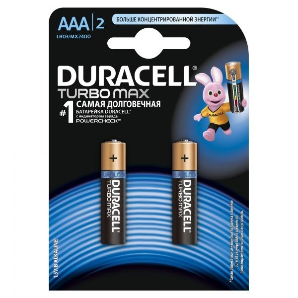 Батарейки Duracell TurboMax AAA 1.5 V LR03, 2 шт. - Pampik