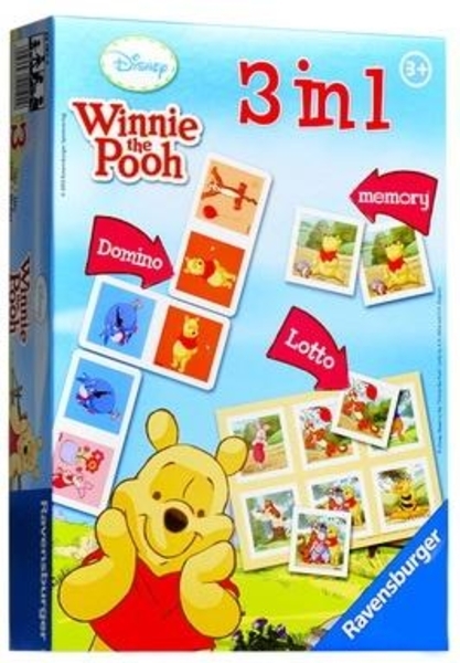 Настільна дитяча гра 3 в 1 Ravensburger Вінні Пух (22192) - Pampik - 2