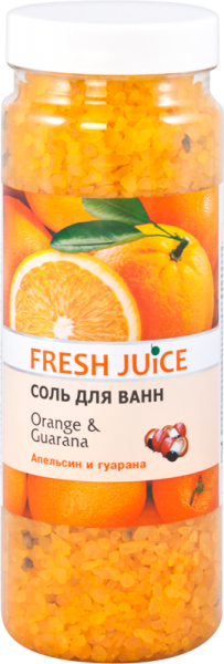 Сіль для ванн Fresh Juice Orange & Guarana, 700 г - Pampik
