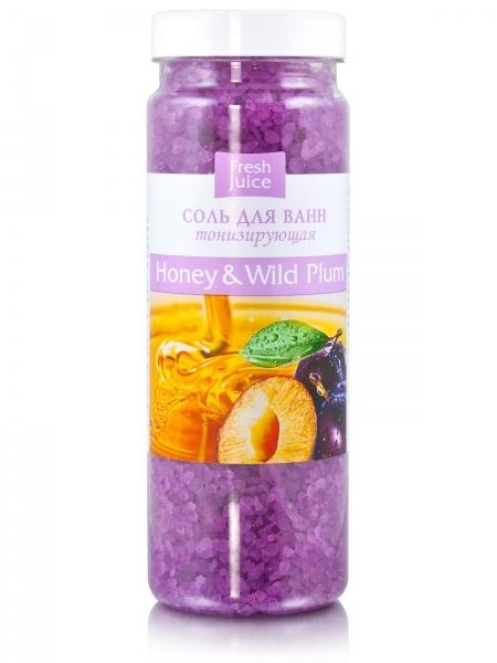 Сіль для ванн Fresh Juice Honey & Wild Plum, 700 г - Pampik