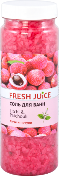 Сіль для ванн Fresh Juice Litchi & Patchouli, 700 г - Pampik
