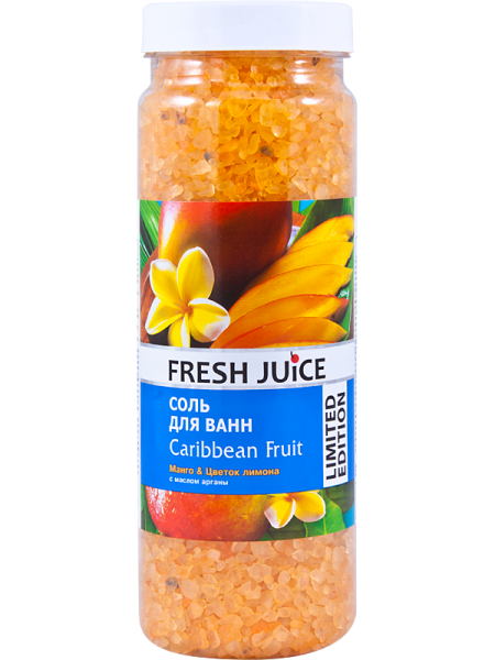 Сіль для ванн Fresh Juice Caribbean Fruit, 700 г - Pampik