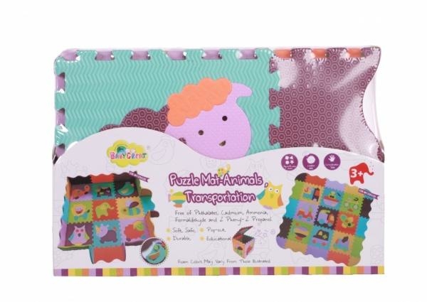 Дитячий ігровий килимок-пазл Baby Great Веселий зоопарк, з бортиком, 122х122 см (GB-M129А2Е) - Pampik - 2