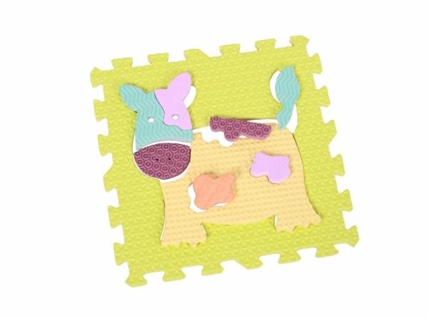 Дитячий ігровий килимок-пазл Baby Great Веселий зоопарк, з бортиком, 122х122 см (GB-M129А2Е) - Pampik - 3