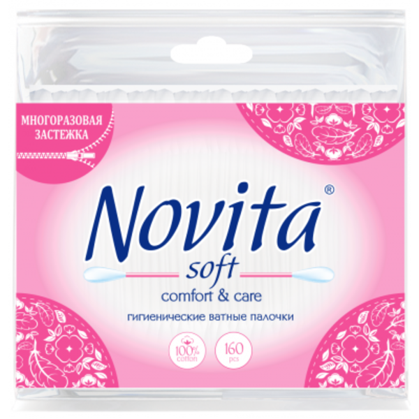 

Ватные палочки Novita Soft, 160 шт