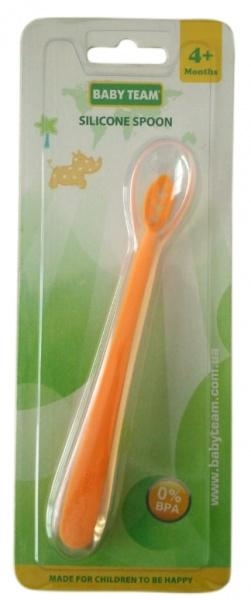 Ложечка силіконова Baby Team, помаранчевий (6107) - Pampik - 2