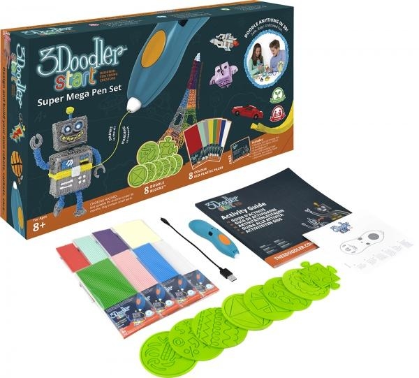 Набір 3D-ручка 3Doodler Start для дитячої творчості Мегакреатив + ​​192 стрижня + 8 шаблонів (3DS-MEGA-E-R) - Pampik - 8