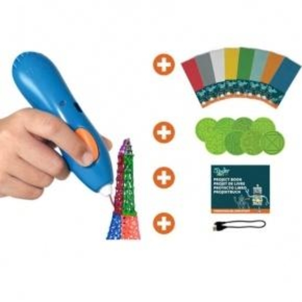 Набір 3D-ручка 3Doodler Start для дитячої творчості Мегакреатив + ​​192 стрижня + 8 шаблонів (3DS-MEGA-E-R) - Pampik - 5