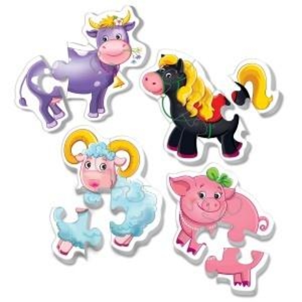 Бебі пазли Vladi Toys Ферма, 4 шт. (VT1106-51) - Pampik - 2