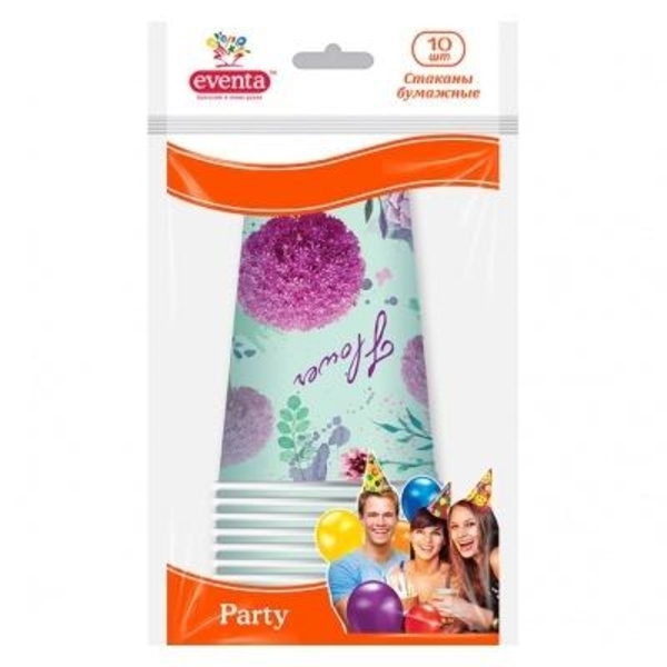 Склянки паперові Eventa Мікс з малюнками, в асортименті, 300 мл, 10 шт. - Pampik