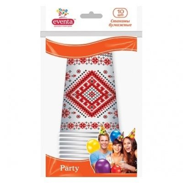 Склянки паперові Eventa Українська колекція, в асортименті, 300 мл, 10 шт. - Pampik - 3