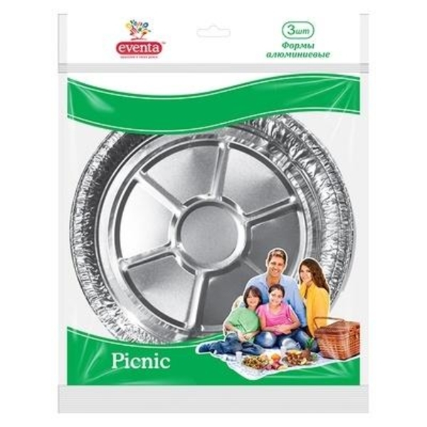 Форма алюмінієва кругла Eventa, D23 см, 3 шт. - Pampik
