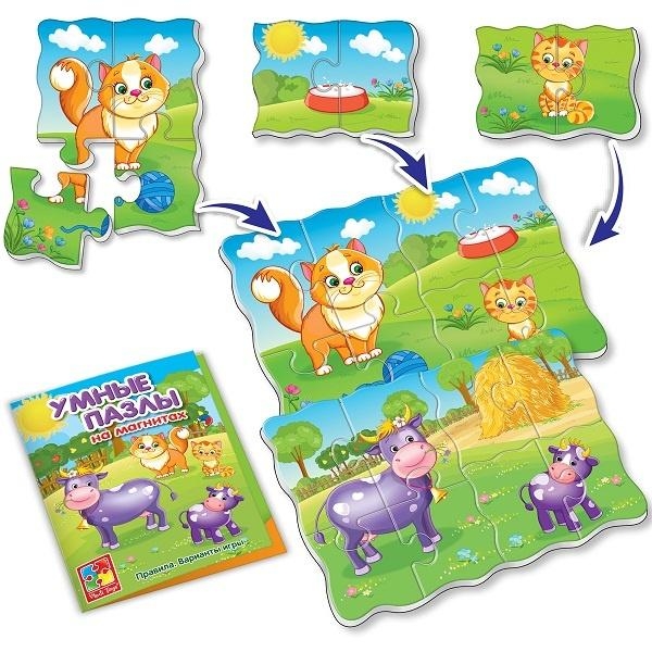 Магнітна гра Vladi Toys Розумні пазли Ферма (рос.) (VT1504-33) - Pampik - 2