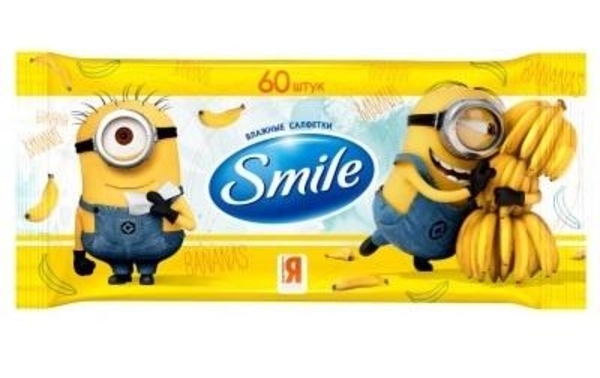 

Влажные салфетки Smile Миньоны, 60 шт