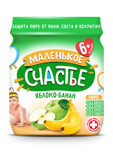 

Пюре Маленькое счастье Яблоко-Банан, 90 г