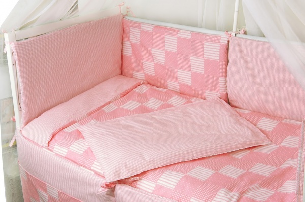 Комплект постільної білизни Руно Клітка, рожевий (977Клітинка_рожевий) - Pampik - 2