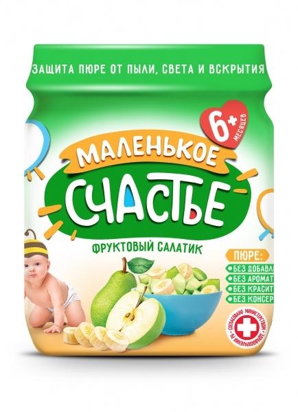 

Пюре Маленькое счастье Фруктовый салатик, 90 г